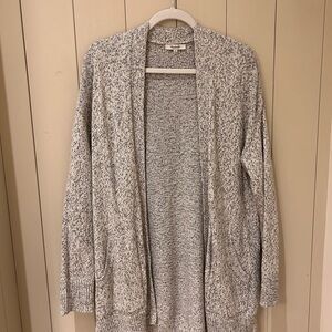 Madewell Black and White Knit Open Front Cardigan M